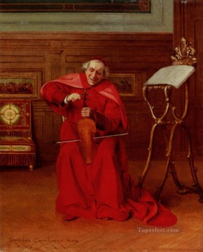  class Painting - In Perfect Tune classicism anti clerical Georges Croegaert